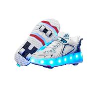 FANSU Scarpe con Rotelle per Bambina e Bambino, 2 in 1 Sportive Scarpe da Skateboard a 4 Ruote a Scomparsa Sneakers da Ginnastica da Pattini per Skateboard Unisex 29-43 EU