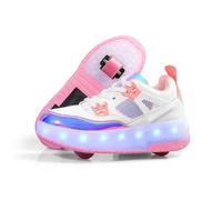 FANSU Scarpe con Rotelle per Bambina e Bambino, 2 in 1 Sportive Scarpe da Skateboard a Ruote a Scomparsa Sneakers da Ginnastica da Pattini per Skateboard Unisex 27-40 EU