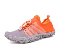 FANSU Scarpe da Scoglio per Donna e Uomo Barefoot Traspiranti, Scarpette da Spiaggia Antiscivolo per Surf e Snorkeling, Pantofole da Mare Leggere per Piscina e Yoga, Unisex (1723 Arancione,43)