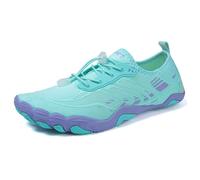 FANSU Scarpe da Scoglio per Donna e Uomo Barefoot Traspiranti, Scarpette da Spiaggia Antiscivolo per Surf e Snorkeling, Pantofole da Mare Leggere per Piscina e Yoga, Unisex (1730 Ciano,40)