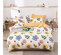 FANSU Set Copripiumino con Chiusura a Zip e Federe, Set di Biancheria da Letto in Morbido Traspirante Microfibra con Stile Nordico per Letto Singolo e Matrimoniale (Girasole,200x200cm)