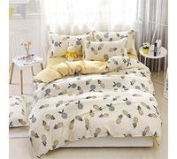 FANSU Set di Biancheria da Letto di Stile Elegante, 3 Pezzi in microfibra con Chiusura e Federa a Cerniera Set Copripiumino Matrimoniale per Coppia Adulti Doppia (200x200cm,ananas)