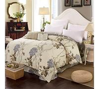 FANSU Set di Biancheria da Letto di Stile Elegante, 3 Pezzi in microfibra con Chiusura e Federa a Cerniera Set Copripiumino Matrimoniale per Coppia Adulti Doppia (220x240cm,Fiore di albicocca)