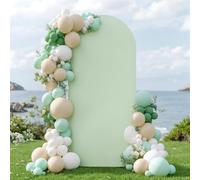 FANSU Sfondo Rotondo a forma di arco Copertura per Arco Nozze, Copertura per Fondale Arco per matrimoni, cerimonie, feste di compleanno, banchetti, baby shower (65X150cm,Verde salvia)