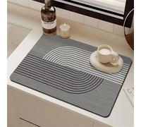 FANSU Stile Semplice Tappetino Scolapiatti Assorbente Cucina, Tappetino da Caffe ad Asciugatura Rapida Tappetino per Asciugare i Piatti Tappetino per Macchina da Caffè (Grigio scuro,30x40cm)