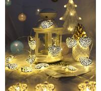 FANSU Stringa Luci Led USB, Catena Luminosa Interno USB Cuore d'Amore Luce Stringa Catene Luminose per Decorative Casa Esterno Giardino Feste Camera da Letto Matrimonio (Bianco caldo,2 M/10 LED)