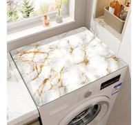 FANSU Tappetino Protettivo per Copertura Superiore per Lavatrice, Stile Grano di Pietra Marmo Tappetino Superiore Antiscivolo Lavatrice Tappetino Copri Lavatrice Assorbente (Oro Bianco,50x60cm)