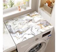 FANSU Tappetino Protettivo per Copertura Superiore per Lavatrice, Stile Grano di Pietra Marmo Tappetino Superiore Antiscivolo Lavatrice Tappetino Copri Lavatrice Assorbente (Grigio Bianco,40x60cm)
