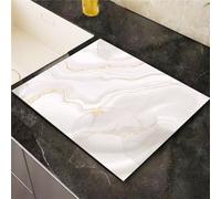 FANSU Tappetino Scolapiatti Assorbente Cucina, Motivo Marmo Tappetino Asciugatura Rapida Antiscivolo Tappetino Drenante Tappetino per Macchina da caffè (20x30cm,Oro & Bianco)