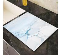 FANSU Tappetino Scolapiatti Assorbente Cucina, Motivo Marmo Tappetino Asciugatura Rapida Antiscivolo Tappetino Drenante Tappetino per Macchina da caffè (20x30cm,Blu Chiaro)