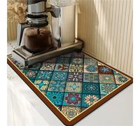 FANSU Tappetino Scolapiatti Assorbente Cucina, Stile Etnico Tappetino da Caffe ad Asciugatura Rapida Tappetino Drenante Antiscivolo Tappetino per Asciugare i Piatti (Stile Etnico,40x60cm)
