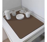 FANSU Tappetino Scolapiatti Assorbente Cucina, Tappetino da Caffe ad Asciugatura Rapida Tinta Unita Tappetino Drenante Tappetino per Asciugare i Piatti e Macchina da Caffè (Colore Caffè,50x60cm)