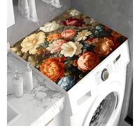 FANSU Tappetino Superiore Antiscivolo Lavatrice, Stile Vintage Fiore Tappetino Protettivo per Copertura Superiore per Lavatrice Assorbente Asciugatura Rapida per Frigorifero (Stile 1,40x60cm)
