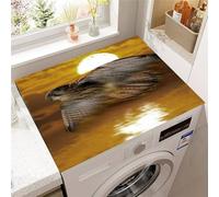 FANSU Tappetino Superiore Antiscivolo Lavatrice, Tappetino Protettivo per Copertura Superiore per Lavatrice Assorbente Asciugatura Rapida Stampa Aquila 3D per Cucina (Alba,40x50cm)