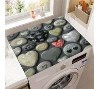 FANSU Tappetino Superiore Antiscivolo Lavatrice,Tappetino Protettivo per Copertura Superiore per Lavatrice Assorbente Stampa Ciottolo 3D per Frigorifero Cucina (Cuore d'amore,40x50cm)