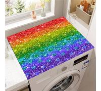 FANSU Tappetino Superiore Antiscivolo Lavatrice, Tappetino Protettivo per Copertura Superiore per Lavatrice Assorbente Asciugatura Rapida Stile Arcobaleno 3D per Cucina (Cuore d'amore,40x50cm)