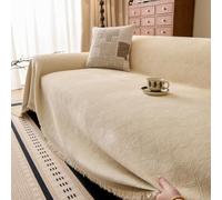 FANSU Telo Copridivano 1 2 3 4 Posti Estivo Diamante Copriletto Matrimoniale Multiuso Copritutto Coperta Copridivano Antiscivolo Reversibile Coperta Decorativa per Divano (Giallo crema,180x340cm)