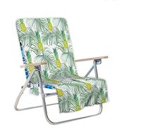 FANSU Telo de Mare Microfibra, Fodera per Sedia da Spiaggia con Tasche Laterali, Copertura per Sedia di Sdraio, Asciugamano per Lettino Spiaggia Piscina, Campeggi, Sport (73x150cm,Ananas 1)