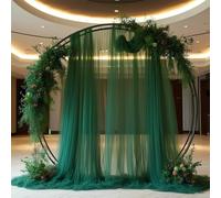 FANSU Tenda per Arco Matrimonio,Tessuto Drappeggiato per Arco Nuziale 2 Pannello Tessuto Drappeggio Matrimonio Tenda di Sfondo in Chiffon Nuziale Mantovana per Cerimonia (Verde Scuro,0.75x8 M)