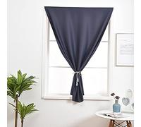FANSU Tenda Termica Isolante Oscurante per Camera da Letto, Senza Occhielli Tende in // Tinta Unita semplicità per Soggiorno e Finestra Decorazione di Interni (Blu Navy,100x130 cm)
