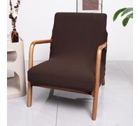 FANSU Tinta unita Copripoltrona 1 Posto con Braccioli,Slipcover Replacement con cerniera Solo copertura La sedia non è inclusa,Copri Poltrona Elasticizzato Lavabile Rimovibile Fodera (Marrone scuro)