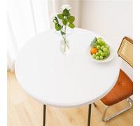 FANSU Tinta Unita Tovaglia Rotonda Antimacchia con Bordo Elastico Impermeabile,Tavolo Circolare Copertura Antipolvere Tavolino Kitchen Decoration Copritavolo (Blanco,100cm)