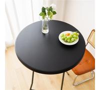 FANSU Tinta Unita Tovaglia Rotonda Antimacchia con Bordo Elastico Impermeabile,Tavolo Circolare Copertura Antipolvere Tavolino Kitchen Decoration Copritavolo (Nero,90cm)