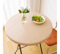 FANSU Tinta Unita Tovaglia Rotonda Antimacchia con Bordo Elastico Impermeabile,Tavolo Circolare Copertura Antipolvere Tavolino Kitchen Decoration Copritavolo (Champagne,90cm)