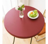 FANSU Tinta Unita Tovaglia Rotonda Antimacchia con Bordo Elastico Impermeabile,Tavolo Circolare Copertura Antipolvere Tavolino Kitchen Decoration Copritavolo (Borgogna,140cm)