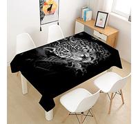FANSU Tovaglia Idrorepellente, Quadrata Rettangolare Impermeabile Antimacchia 3D Leopardo StampaCopritavolo Tavolo Panno per Cucina Sala da Pranzo Ristorante Giardino (Leopardo Grigio,90x90cm)