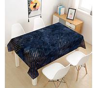 FANSU Tovaglia Idrorepellente, Rettangolare Impermeabile Antimacchia 3D Astratto Moderne Cucina Lavabile Copritavolo Quadrata Tavolo Panno per Sala da Pranzo Giardino (Blu,90x90cm)