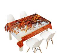 FANSU Tovaglia Idrorepellente, Rettangolare Impermeabile Antimacchia 3D Autunno Moderne Cucina Lavabile Copritavolo Quadrata Tavolo Panno per Sala da Pranzo Giardino (Autunno,140x260cm)