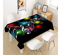 FANSU Tovaglia Idrorepellente, Rettangolare Impermeabile Antimacchia 3D Nota Musicale Moderne Cucina Lavabile Copritavolo Tavolo Panno per Sala da Pranzo Giardino (Multicolore,100x140cm)