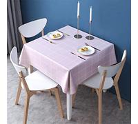 FANSU Tovaglia Plastificata PVC Cerata, Tovaglie Impermeabile Antimacchia Lavabile Facile da Pulire Copritavolo Proteggi Tavolo per Soggiorno Cucina Giardino (Quadrato Rosa,100x100cm)