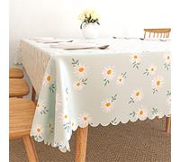 FANSU Tovaglia Plastificata PVC Cerata, Tovaglie Impermeabile Antimacchia Lavabile, Moda Stampa Facile da Pulire Copritavolo Proteggi Tavolo per Cucina Feste Giardino (140x140,Margherita)