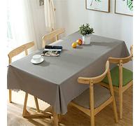 FANSU Tovaglia Plastificata PVC Rettangolare, Tinta Unita Stile Semplice Tovaglie Cerata Impermeabile Antimacchia Lavabile Copritavolo per Soggiorno Cucina Giardino Feste (140x140cm,Grigio Chiaro)