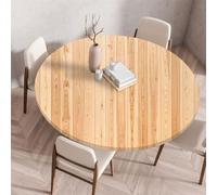 FANSU Tovaglia Rotonda Antimacchia con Bordo Elastico,Tavolo Circolare Copertura Antipolvere Tavolino Kitchen Decoration Copritavolo Adatto per Interni ed Esterni (venatura del Legno A,60cm)