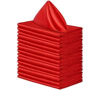 FANSU Tovaglioli di Stoffa da Tavola, Lavabile Tovaglioli Cena in Poliestere Riutilizzabili Morbido Tovaglioli per Hotel, Ristoranti, Matrimoni, Feste (Rosso,43x43cm/12 piezas)