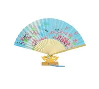 FANSU Ventaglio Pieghevole da Borsetta Elegante Vintage Ventagli Matrimonio 2/4/6/8 Pezzi Ventaglio da Borsetta Stile Cinese per Decorazione Parete Matrimonio Regali Cosplay (Blu,2 Pezzi)