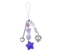 FANSWAN Ciondolo a forma di stella con nappe per cellulare, cordino, portachiavi, zaino, portachiavi auto, decorazione catena, Viola, Section 2