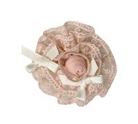FANSWAN Elegante spilla per capelli a forma di rosa in pizzo con fiore di rosa, spilla per capelli elegante da donna