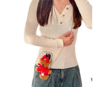 FANSWAN Portachiavi con ciondolo a forma di orso, accessorio alla moda e confortevole, ornamento per borsa, Tutti i segni zodiacali rossi, Back clip