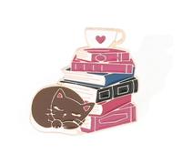 FANSWAN Spilla a forma di gatto in stile cartone animato per Halloween, per bambini, in lega, con vernice a forma di animale, accessorio divertente, in metallo, senza, Metallo, Nessuna pietra preziosa
