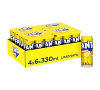 Fanta Limonata, con Succo di Limone di Siracusa, Senza Coloranti con Aromi Naturali, Lattina 100% riciclabile, Gusto Rinfrescante - 24 lattine da 330 ml