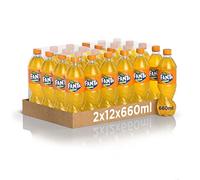 Fanta Original Gusto di Arancia - 24 Bottiglie da 660 ml, con Succo di Arance Italiane, Senza Aggiunta di Conservanti, Bottiglia PET 100% riciclabile, Gusto Rinfrescante, Bevanda Analcolica Frizzante