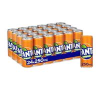 Fanta Original Gusto di Arancia - 24 Lattine da 250 ml, con Succo di Arance Italiane, Senza Aggiunta di Conservanti, Lattina 100% riciclabile, Gusto Rinfrescante, Bevanda Analcolica Frizzante