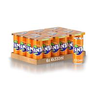 Fanta Original Gusto di Arancia - 24 Lattine da 330 ml, con Succo di Arance Italiane, Senza Aggiunta di Conservanti, Lattina 100% riciclabile, Gusto Rinfrescante, Bevanda Analcolica Frizzante