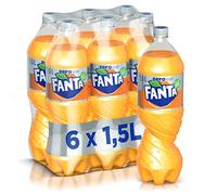 Fanta Senza Zuccheri Aggiunti - 6 Bottiglie da 1.5 L, con Succo di Arance Italiane, Senza Aggiunta di Conservanti, Bottiglia PET 100% riciclabile, Gusto Rinfrescante, Bevanda Analcolica Frizzante