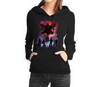 FANTA UNIVERSE FOR WIZARDS AND OTAKU Demon of Upside Down - Felpa con Cappuccio Donna - 50% Cotone (XS, Nero)