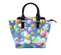 Fantascienza Future Donne Top Handle Borsa a Spalla Personalità Rivetto Satchel Tote Medie Dimensioni Borsa Borsa Borsa, Palloncini colorati, One Size